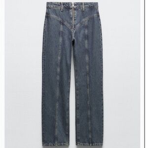 ZARA Seamed Straight Jeans